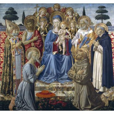 Benozzo Gozzoli – Virgin and Child Enthroned with Angels and Saints
